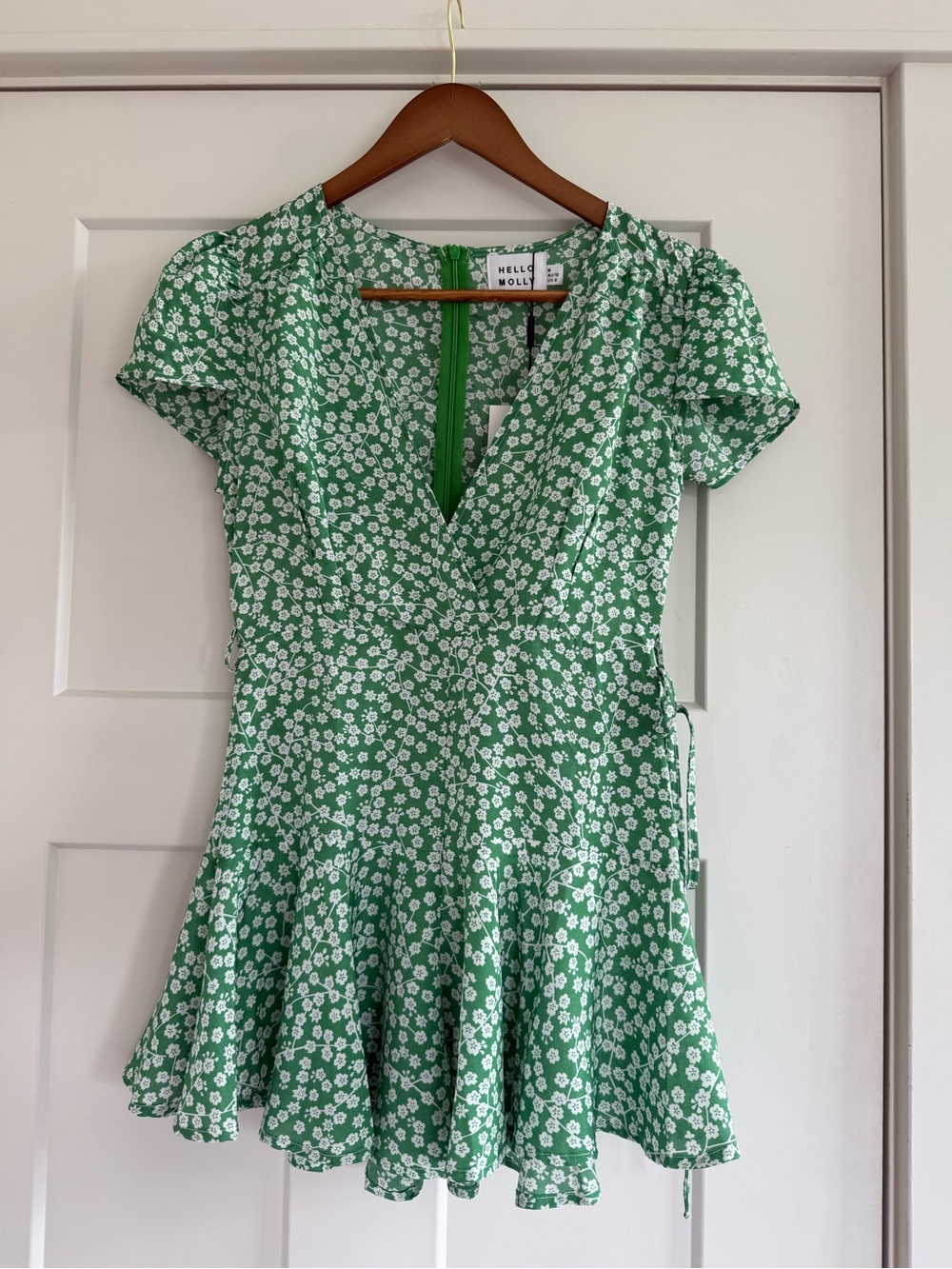 Hello Molly Woman In Love Green Floral Romper Playsuit Mini Dress